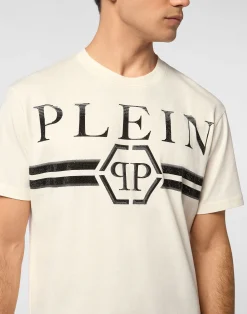 PHILIPP PLEIN Round Neck T-Shirt Full Of Stones Stripes><noscript><img data-lazyloaded=
