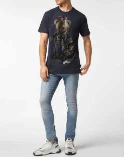 PHILIPP PLEIN Round Neck T-Shirt Full Of Stones Teddy Bear><noscript><img data-lazyloaded=