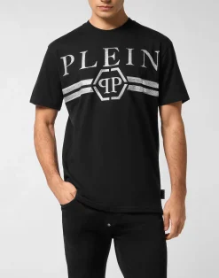 PHILIPP PLEIN Round Neck T-Shirt Full Of Stones Stripes>Uomo T-Shirts