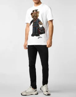 PHILIPP PLEIN Round Neck T-Shirt Full Of Stones Teddy Bear><noscript><img data-lazyloaded=