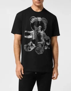 PHILIPP PLEIN Round Neck T-Shirt Full Of Stones Teddy Glass>Uomo T-Shirts