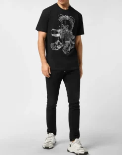 PHILIPP PLEIN Round Neck T-Shirt Full Of Stones Teddy Glass><noscript><img data-lazyloaded=