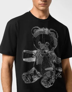 PHILIPP PLEIN Round Neck T-Shirt Full Of Stones Teddy Glass><noscript><img data-lazyloaded=