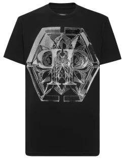 PHILIPP PLEIN Round Neck T-Shirt Glass PP Hexagon>Uomo T-Shirts