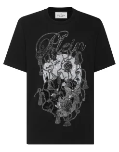 PHILIPP PLEIN Round Neck T-Shirt Glass Skull>Uomo T-Shirts