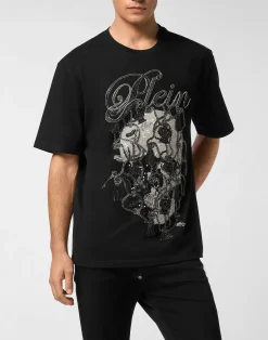 PHILIPP PLEIN Round Neck T-Shirt Glass Skull>Uomo T-Shirts