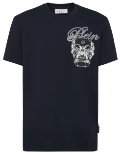 PHILIPP PLEIN Round Neck T-Shirt Glass Skull>Uomo T-Shirts