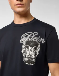 PHILIPP PLEIN Round Neck T-Shirt Glass Skull><noscript><img data-lazyloaded=