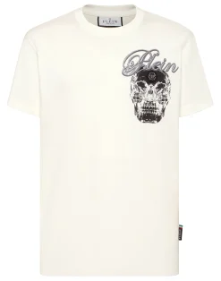 PHILIPP PLEIN Round Neck T-Shirt Glass Skull>Uomo T-Shirts