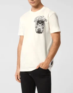 PHILIPP PLEIN Round Neck T-Shirt Glass Skull>Uomo T-Shirts