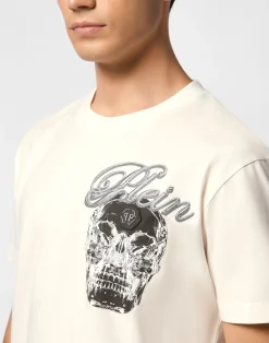 PHILIPP PLEIN Round Neck T-Shirt Glass Skull><noscript><img data-lazyloaded=