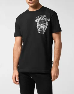PHILIPP PLEIN Round Neck T-Shirt Glass Skull>Uomo T-Shirts