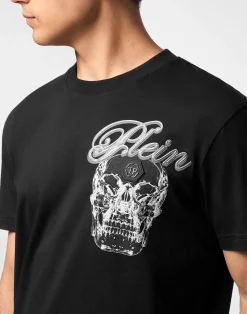 PHILIPP PLEIN Round Neck T-Shirt Glass Skull><noscript><img data-lazyloaded=