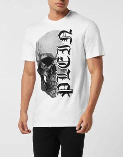 PHILIPP PLEIN Round Neck T-Shirt Gothic Plein Stones><noscript><img data-lazyloaded=