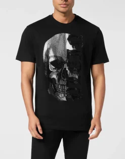 PHILIPP PLEIN Round Neck T-Shirt Gothic Plein Stones><noscript><img data-lazyloaded=