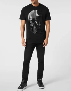 PHILIPP PLEIN Round Neck T-Shirt Gothic Plein Stones><noscript><img data-lazyloaded=