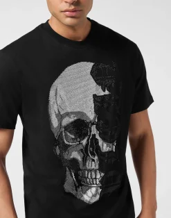 PHILIPP PLEIN Round Neck T-Shirt Gothic Plein Stones><noscript><img data-lazyloaded=