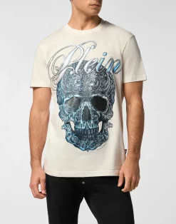 PHILIPP PLEIN Round Neck T-Shirt Gradient Skull>Uomo T-Shirts
