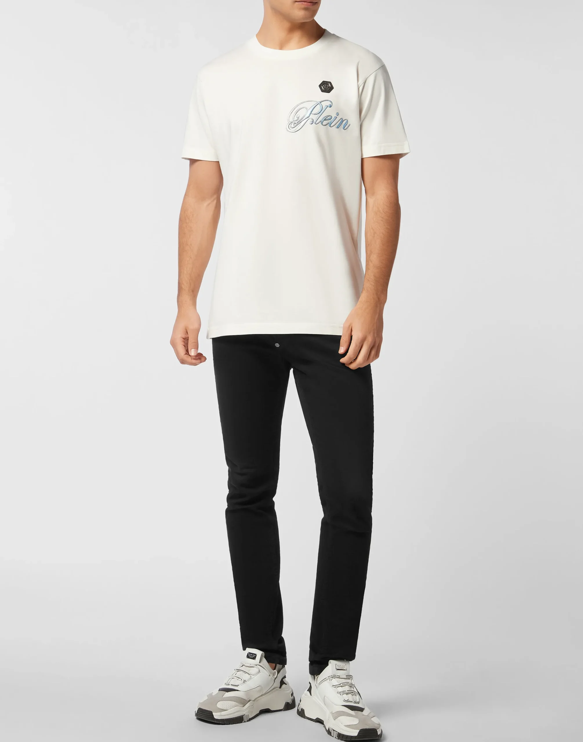 PHILIPP PLEIN Round Neck T-Shirt Gradient Skull>Uomo T-Shirts