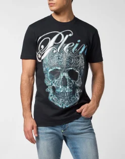 PHILIPP PLEIN Round Neck T-Shirt Gradient Skull>Uomo T-Shirts