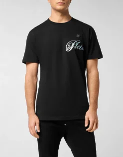 PHILIPP PLEIN Round Neck T-Shirt Gradient Skull>Uomo T-Shirts
