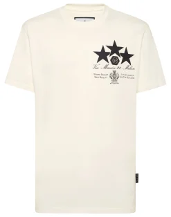 PHILIPP PLEIN Round Neck T-Shirt Leather Patch Stars>Uomo T-Shirts