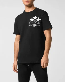 PHILIPP PLEIN Round Neck T-Shirt Leather Patch Stars>Uomo T-Shirts