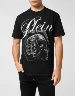 PHILIPP PLEIN Round Neck T-Shirt Marble Skull>Uomo T-Shirts