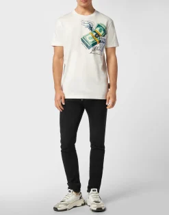 PHILIPP PLEIN Round Neck T-Shirt Money><noscript><img data-lazyloaded=