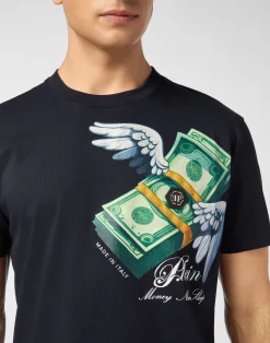 PHILIPP PLEIN Round Neck T-Shirt Money><noscript><img data-lazyloaded=