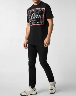 PHILIPP PLEIN Round Neck T-Shirt Patch Stones><noscript><img data-lazyloaded=