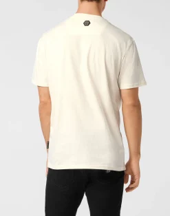 PHILIPP PLEIN Round Neck T-Shirt Patch Stones><noscript><img data-lazyloaded=