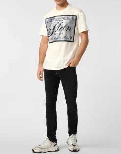 PHILIPP PLEIN Round Neck T-Shirt Patch Stones><noscript><img data-lazyloaded=