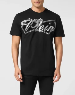 PHILIPP PLEIN Round Neck T-Shirt Plein Crown Stones><noscript><img data-lazyloaded=