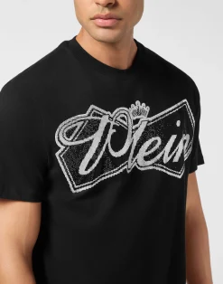 PHILIPP PLEIN Round Neck T-Shirt Plein Crown Stones><noscript><img data-lazyloaded=