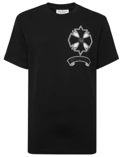 PHILIPP PLEIN Round Neck T-Shirt Puffy Chrome Crest>Uomo T-Shirts