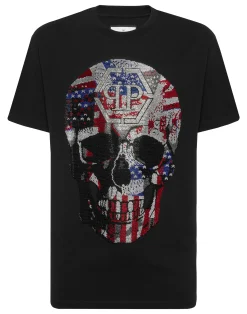 PHILIPP PLEIN Round Neck T-Shirt Skull America>Uomo T-Shirts