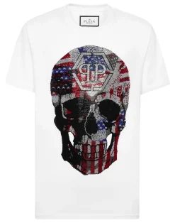 PHILIPP PLEIN Round Neck T-Shirt Skull America>Uomo T-Shirts