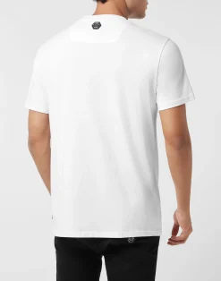 PHILIPP PLEIN Round Neck T-Shirt Skull America><noscript><img data-lazyloaded=