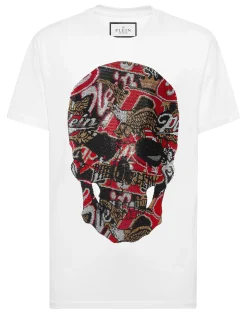 PHILIPP PLEIN Round Neck T-Shirt Skull Stones>Uomo T-Shirts