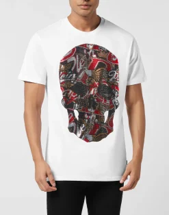 PHILIPP PLEIN Round Neck T-Shirt Skull Stones><noscript><img data-lazyloaded=