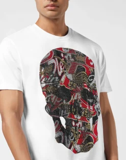 PHILIPP PLEIN Round Neck T-Shirt Skull Stones><noscript><img data-lazyloaded=