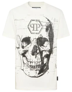 PHILIPP PLEIN Round Neck T-Shirt Skull Strass>Uomo T-Shirts