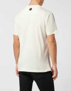 PHILIPP PLEIN Round Neck T-Shirt Skull Strass><noscript><img data-lazyloaded=