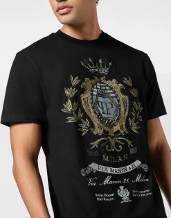 PHILIPP PLEIN Round Neck T-Shirt Stones Crest><noscript><img data-lazyloaded=