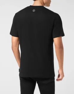 PHILIPP PLEIN Round Neck T-Shirt Strass Signature><noscript><img data-lazyloaded=