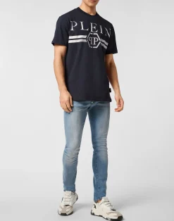 PHILIPP PLEIN Round Neck T-Shirt Stripes><noscript><img data-lazyloaded=