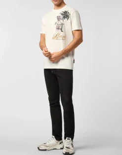 PHILIPP PLEIN Round Neck T-Shirt Teddy Beach><noscript><img data-lazyloaded=