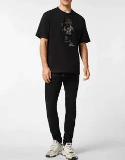 PHILIPP PLEIN Round Neck T-Shirt Teddy Crystal><noscript><img data-lazyloaded=