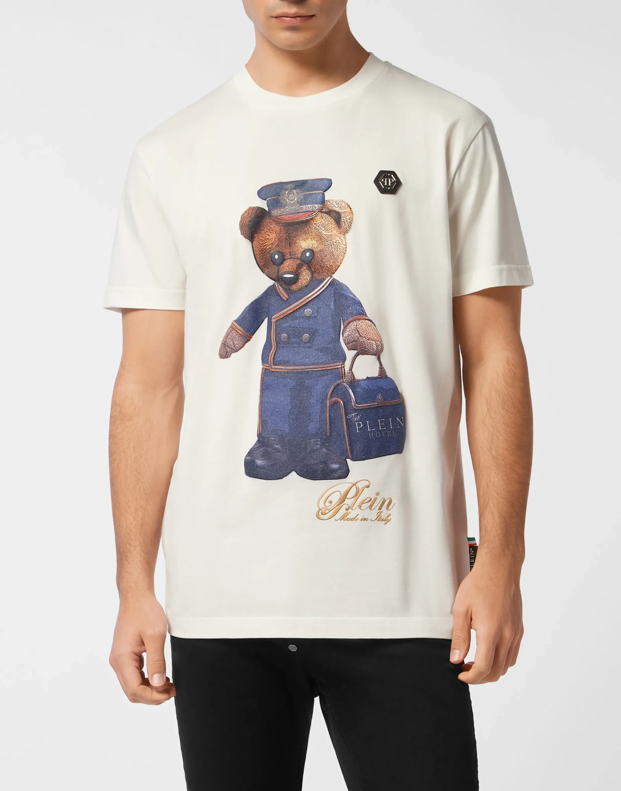 PHILIPP PLEIN Round Neck T-Shirt Teddy Doorman>Uomo T-Shirts